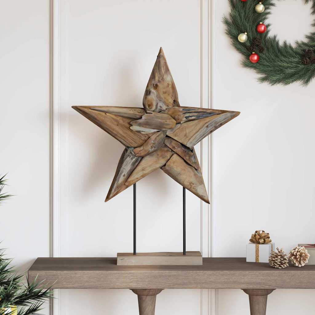 Kerstster Bruin Massief Teakhout