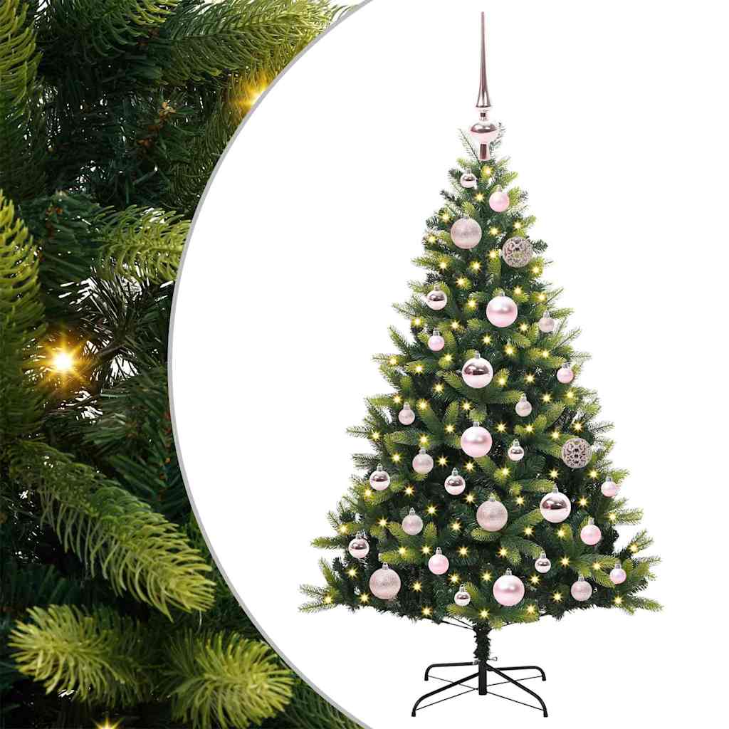 Kunstkerstboom Met Scharnier 150 Leds Groen Pvc En Pe
