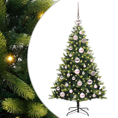 Kunstkerstboom Met Scharnier 150 Leds Groen Pvc En Pe
