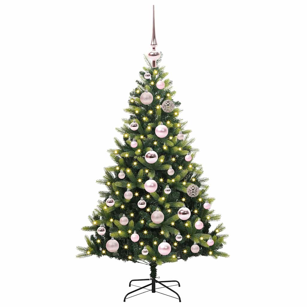 Kunstkerstboom Met Scharnier 150 Leds Groen Pvc En Pe