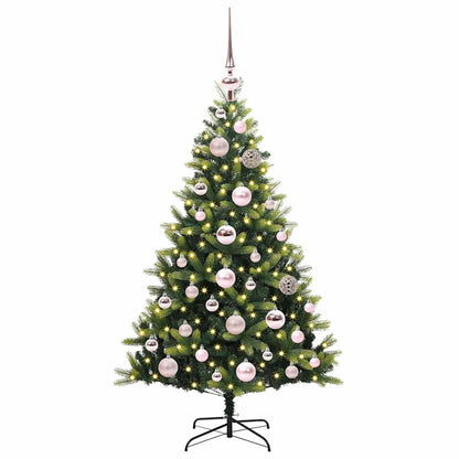 Kunstkerstboom Met Scharnier 150 Leds Groen Pvc En Pe