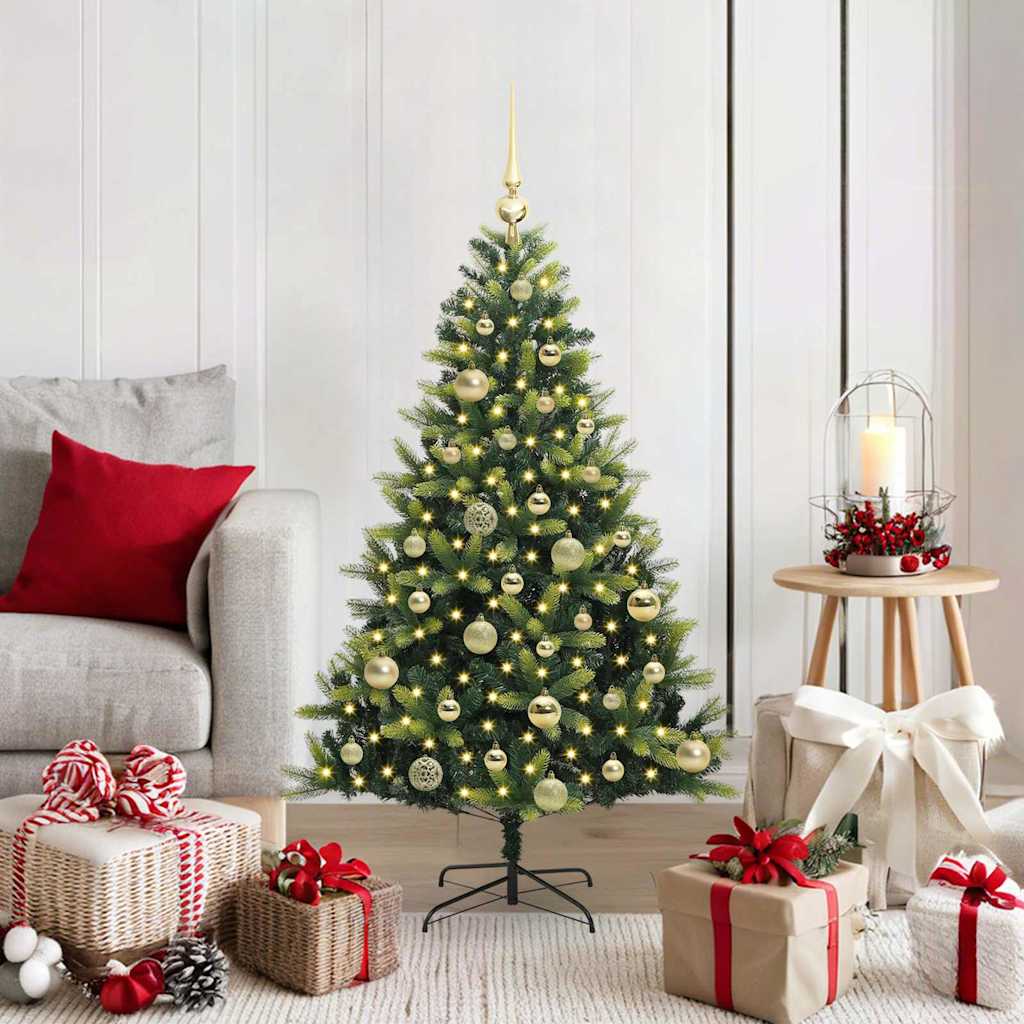 Kunstkerstboom Met Scharnier 150 Leds Groen Pvc En Pe