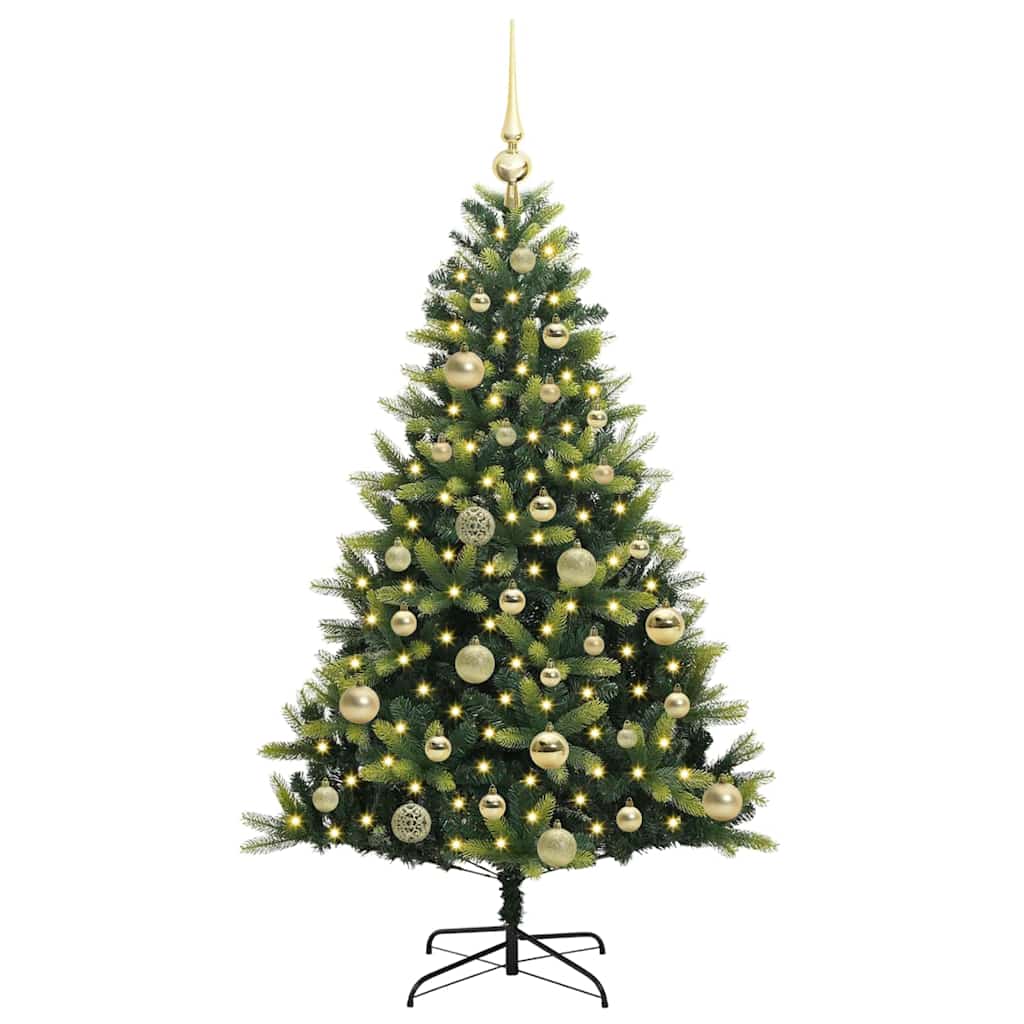 Kunstkerstboom Met Scharnier 150 Leds Groen Pvc En Pe