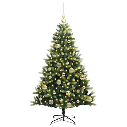 Kunstkerstboom Met Scharnier 150 Leds Groen Pvc En Pe