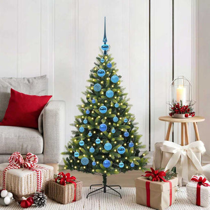 Kunstkerstboom Met Scharnier 150 Leds Groen Pvc En Pe