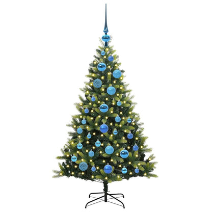 Kunstkerstboom Met Scharnier 150 Leds Groen Pvc En Pe