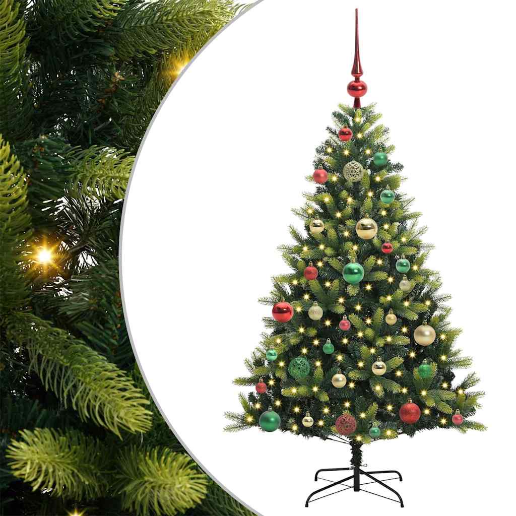 Kunstkerstboom Met Scharnier 150 Leds Groen Pvc En Pe