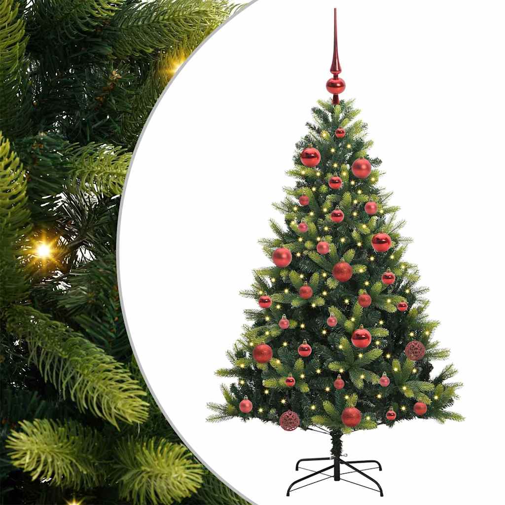 Kunstkerstboom Met Scharnier 150 Leds Groen Pvc En Pe