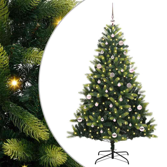 Kunstkerstboom Met Scharnier 150 Leds Groen Pvc En Pe