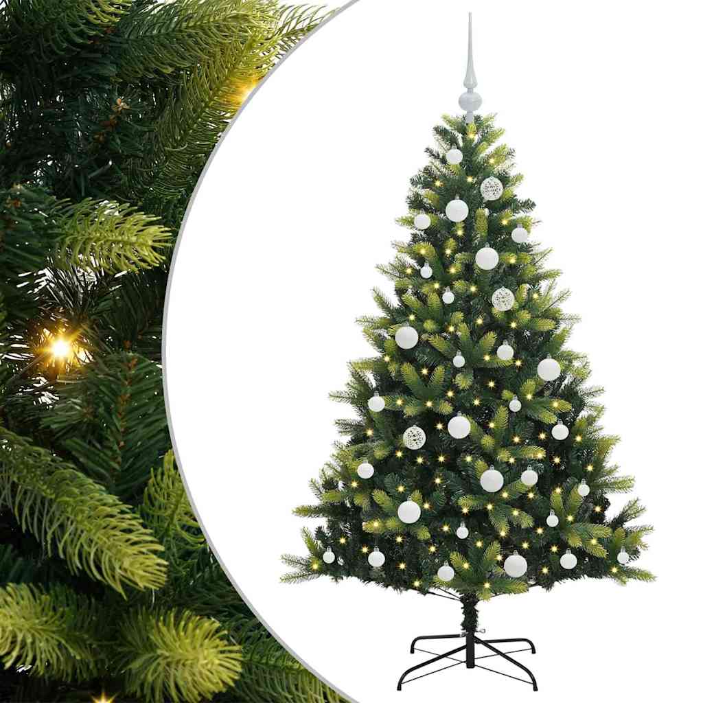 Kunstkerstboom Met Scharnier 150 Leds Groen Pvc En Pe