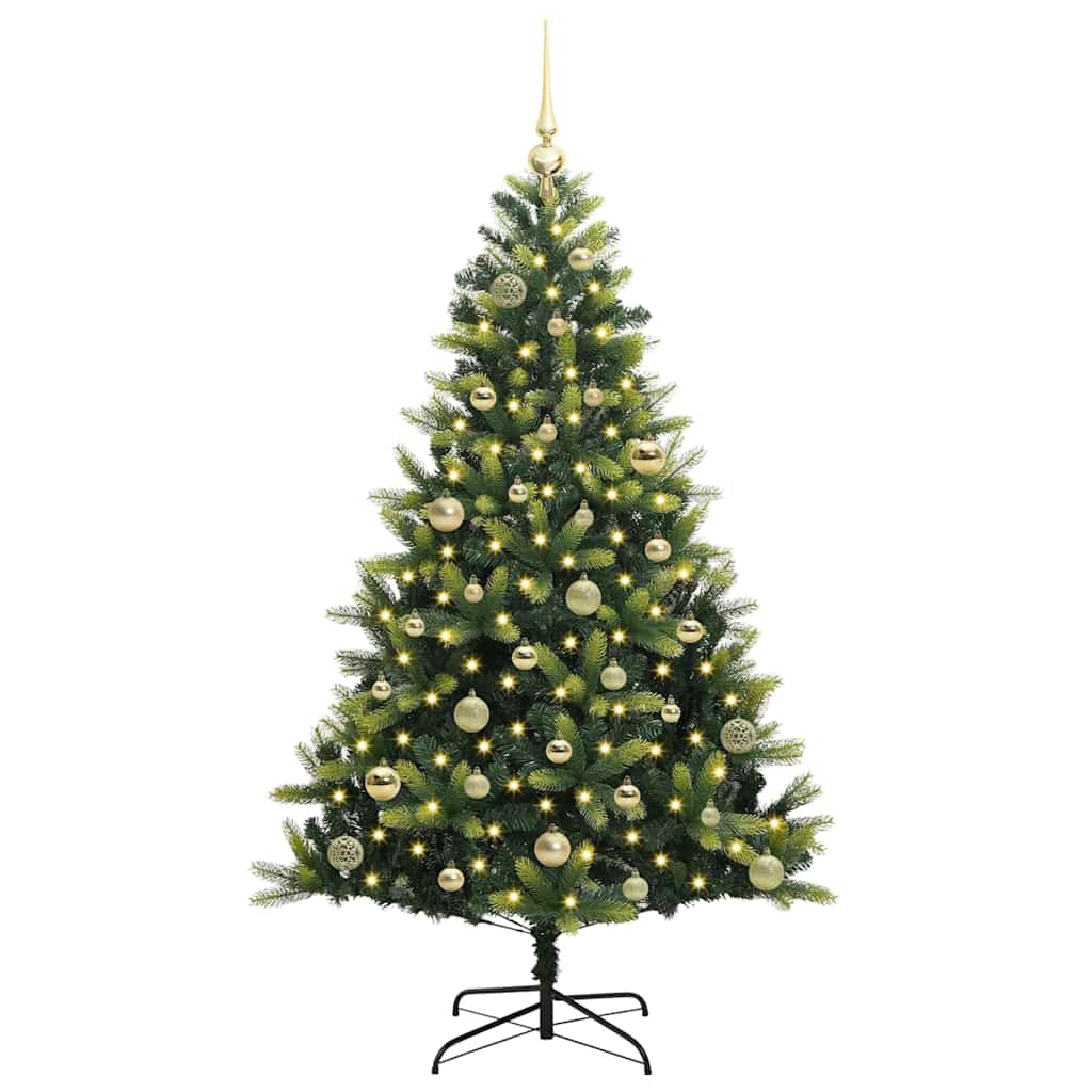 Kunstkerstboom Met Scharnier 150 Leds Groen Pvc En Pe