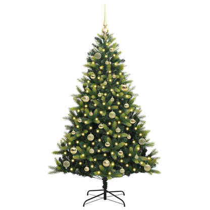 Kunstkerstboom Met Scharnier 150 Leds Groen Pvc En Pe