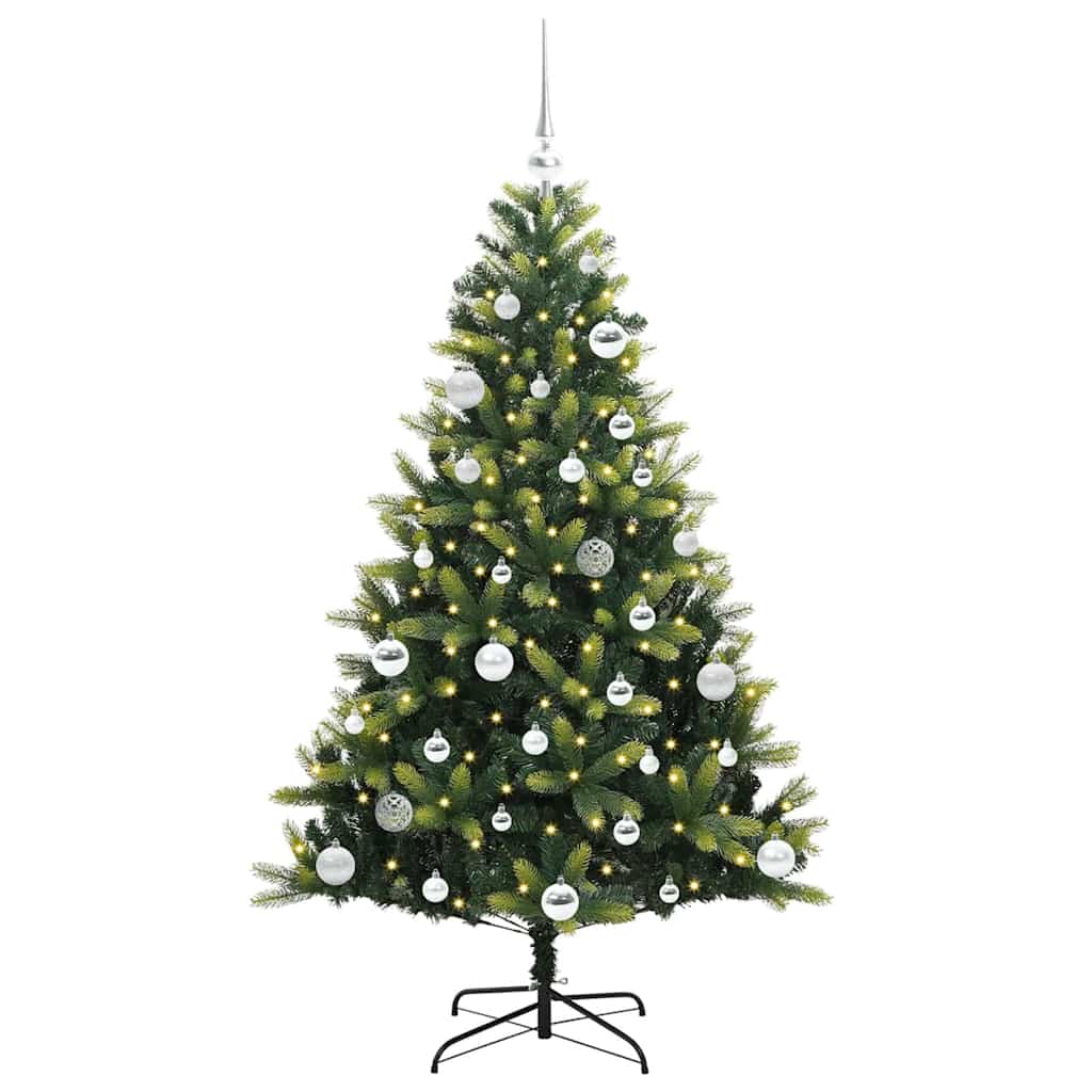 Kunstkerstboom Met Scharnier 150 Leds Groen Pvc En Pe