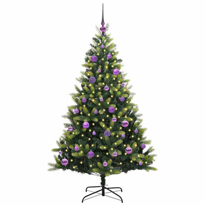 Kunstkerstboom Met Scharnier 150 Leds Groen Pvc En Pe