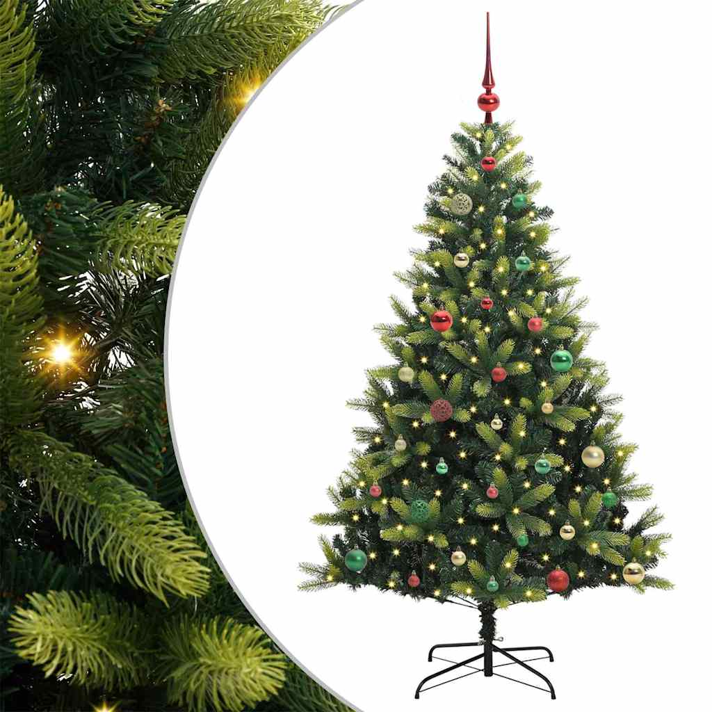 Kunstkerstboom Met Scharnier 150 Leds Groen Pvc En Pe