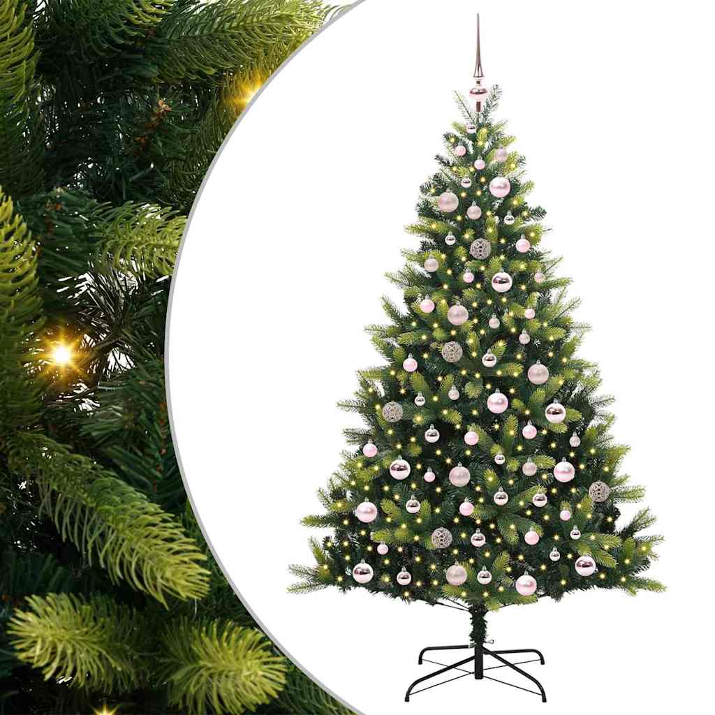 Kunstkerstboom Met Scharnier 300 Leds Groen Pvc En Pe