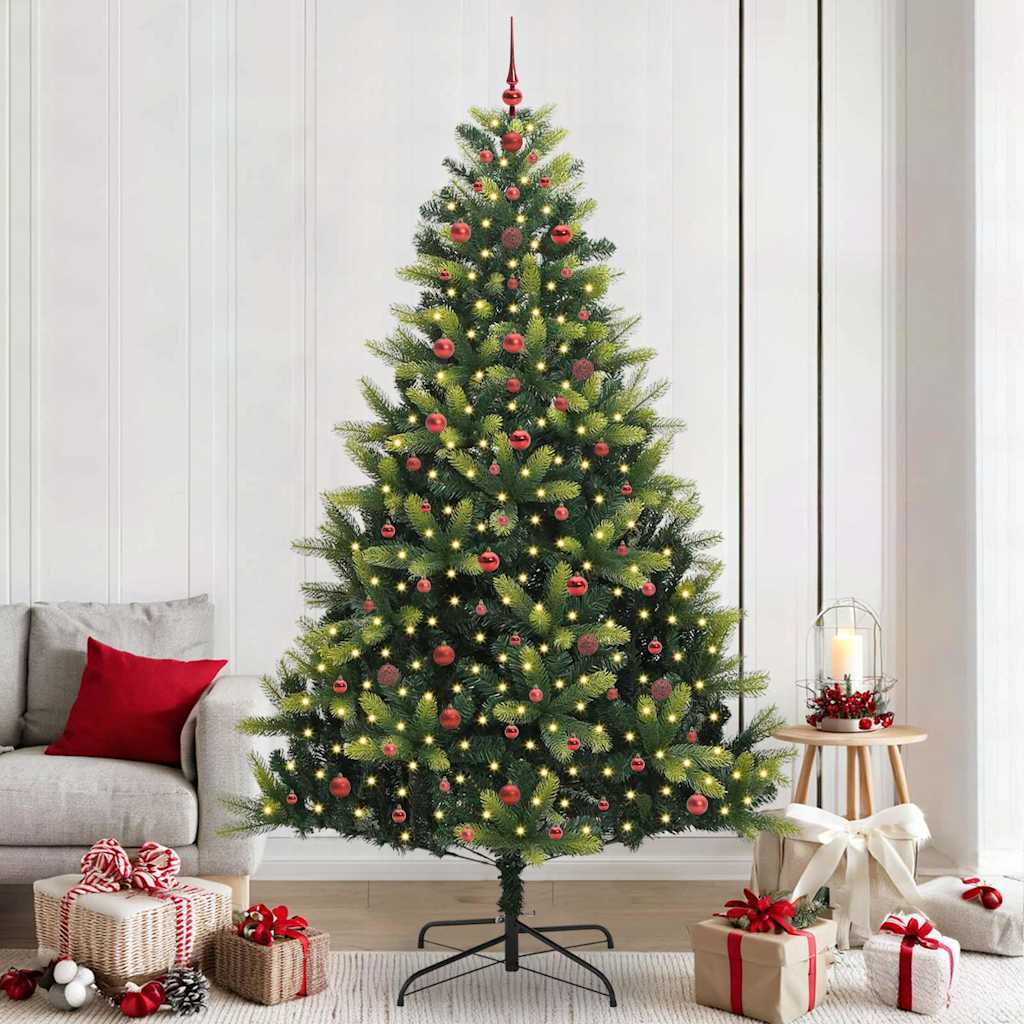 Artificial Hinged Kerstboom 300 Leds Groen Pvc En Pe
