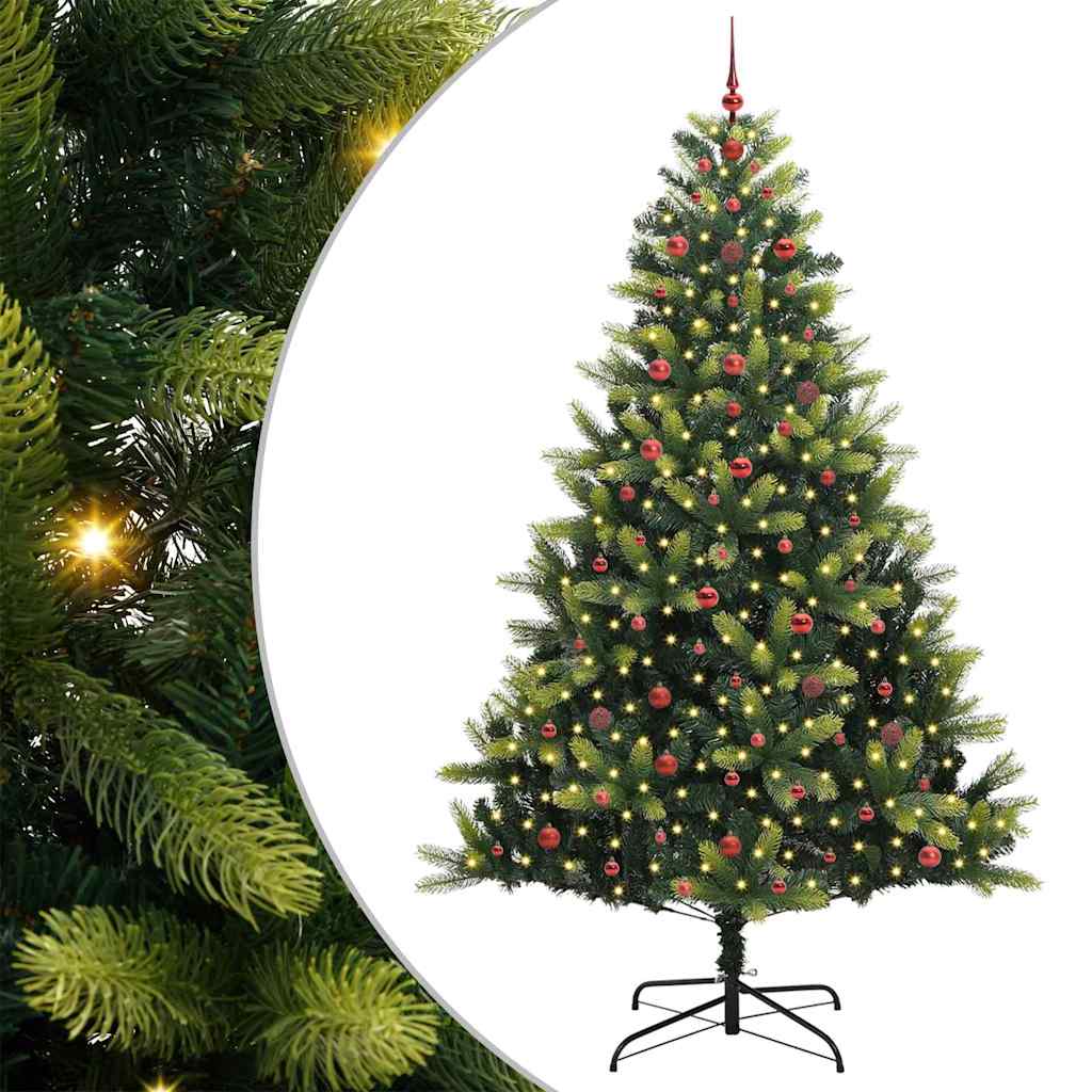 Artificial Hinged Kerstboom 300 Leds Groen Pvc En Pe