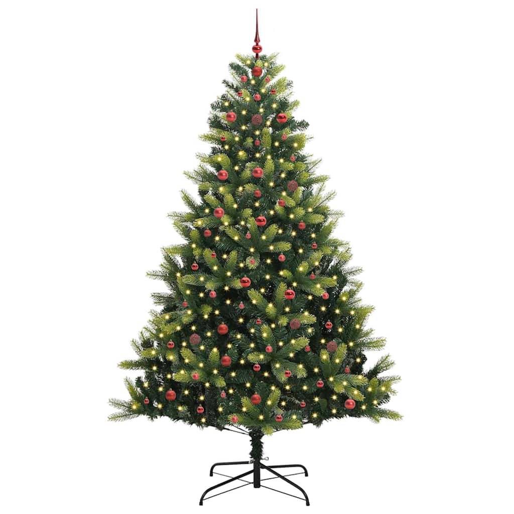 Artificial Hinged Kerstboom 300 Leds Groen Pvc En Pe