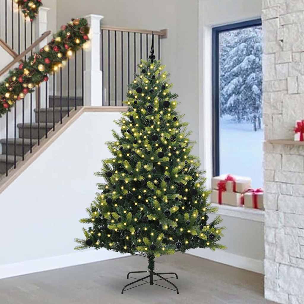 Kunstkerstboom Met Scharnier 300 Led's Groen Pvc En Pe