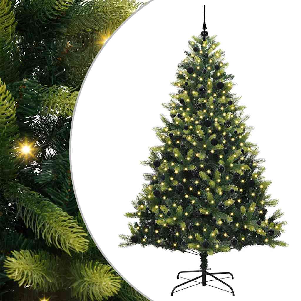 Kunstkerstboom Met Scharnier 300 Led's Groen Pvc En Pe