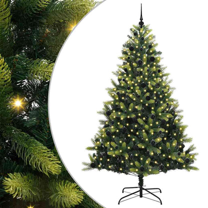 Kunstkerstboom Met Scharnier 300 Led's Groen Pvc En Pe