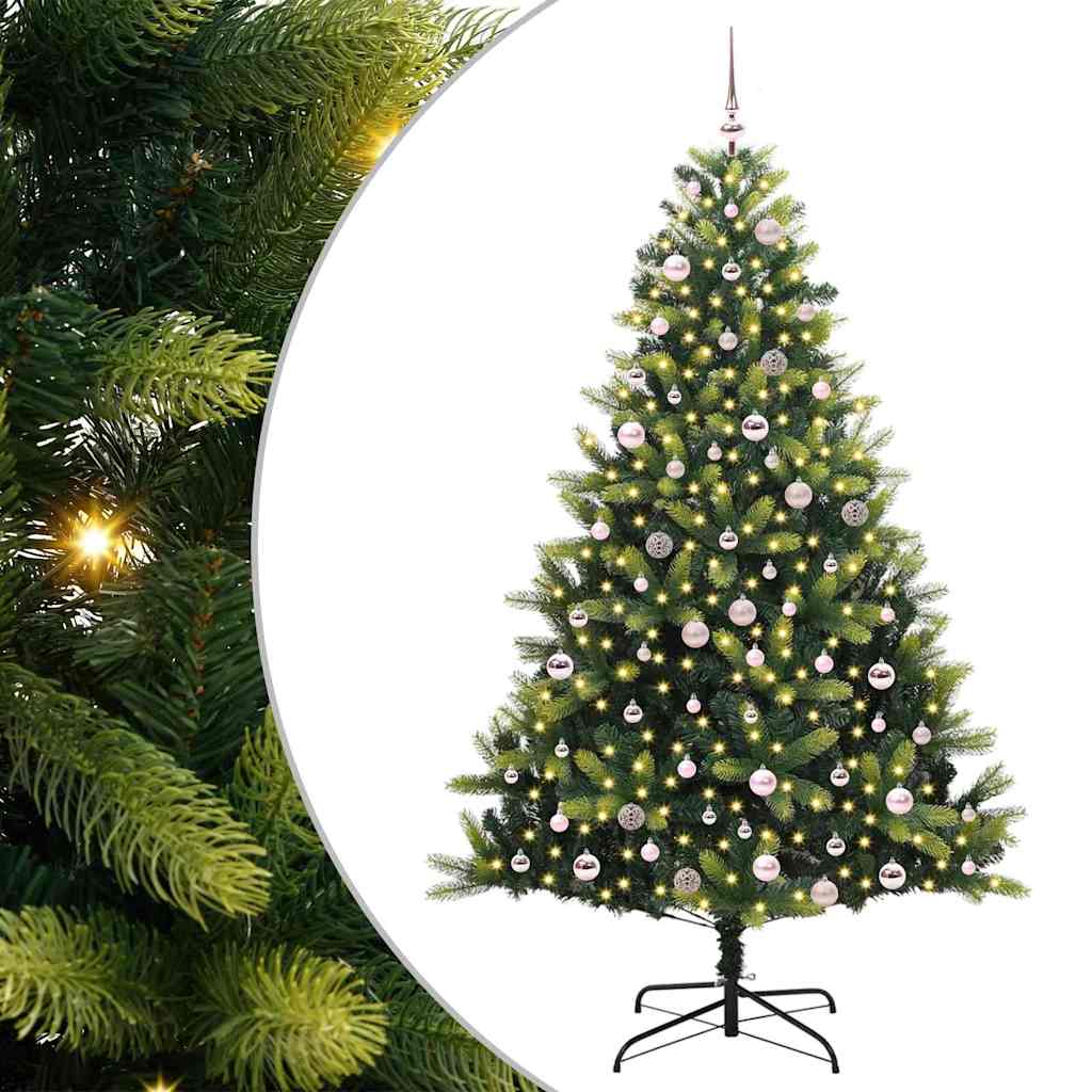 Kunstkerstboom Met Hangen 300 Led's Groen Pvc En Pe