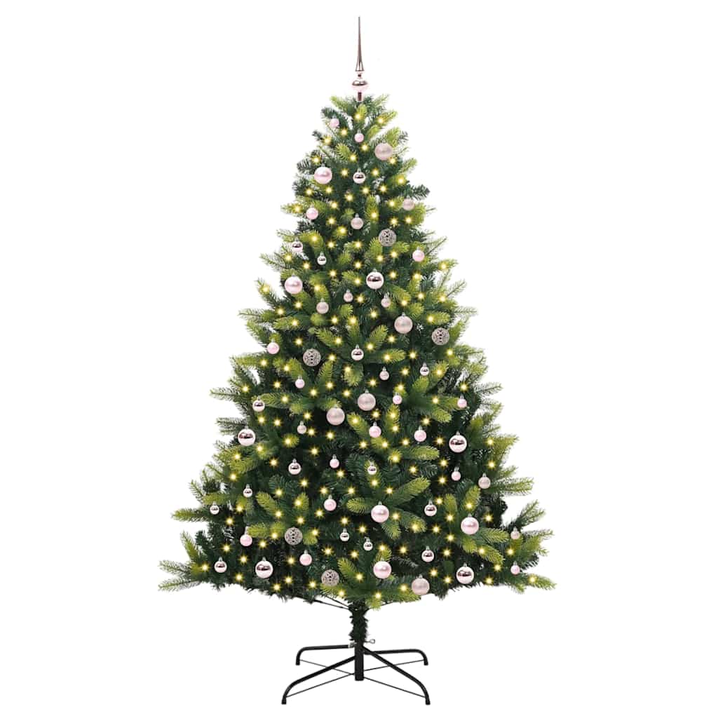 Kunstkerstboom Met Hangen 300 Led's Groen Pvc En Pe