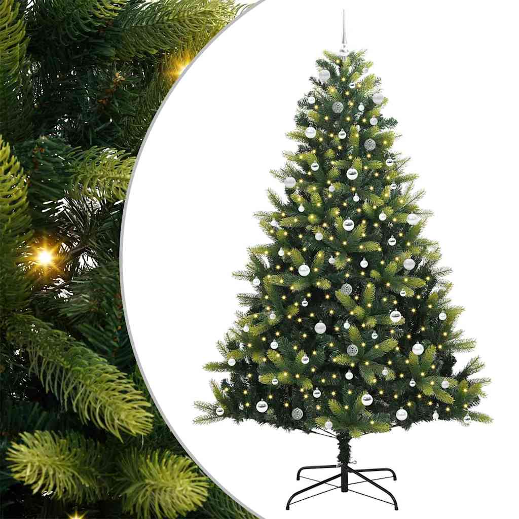 Kunstkerstboom Met Scharnier 300 Leds Groen Pvc En Pe