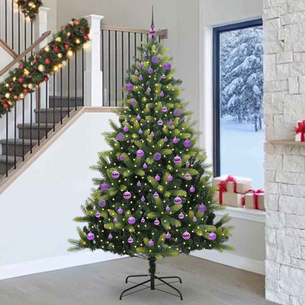 Kunst Kerstboom Met Scharnier 300 Leds Groen Pvc En Pe