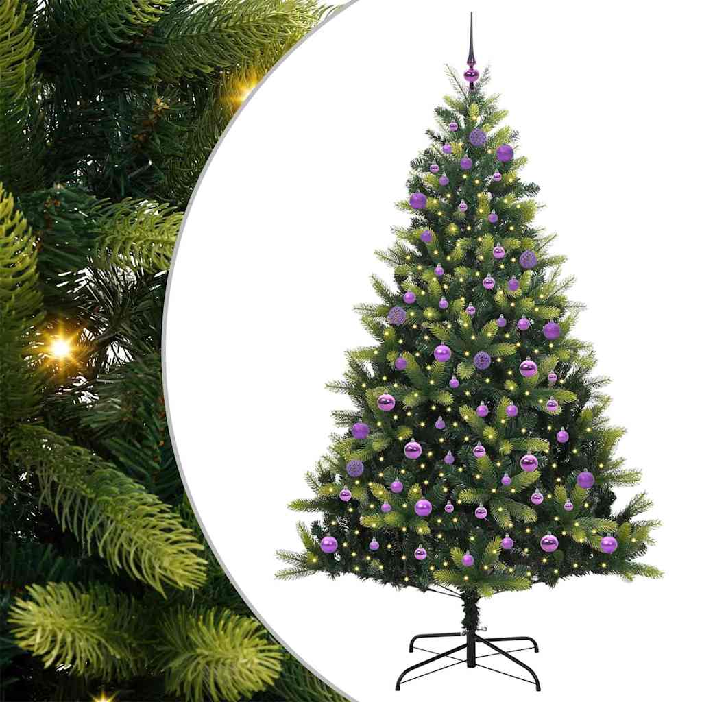 Kunst Kerstboom Met Scharnier 300 Leds Groen Pvc En Pe