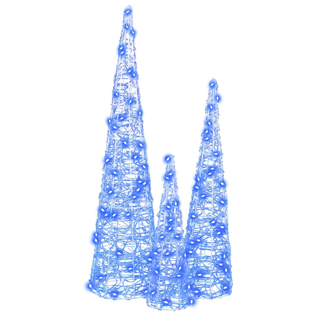 Kerstboom Met 90 Led 3 Pcs 20 X 20 X 80 Cm Acryl