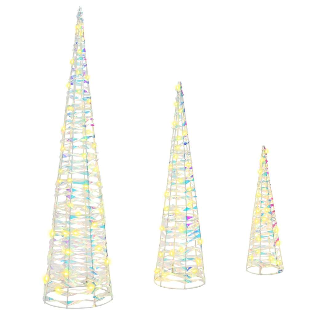 Kerstboom Met 90 Led 3 Pcs Warmwit 20 X 20 X 80 Cm Pet