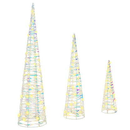 Kerstboom Met 90 Led 3 Pcs Warmwit 20 X 20 X 80 Cm Pet
