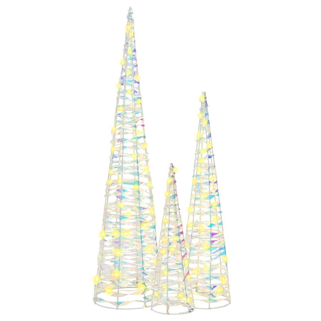 Kerstboom Met 90 Led 3 Pcs Warmwit 20 X 20 X 80 Cm Pet