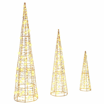 Kerstboom Met 90 Led 3 Pcs Warmwit 20 X 20 X 80 Cm Pet