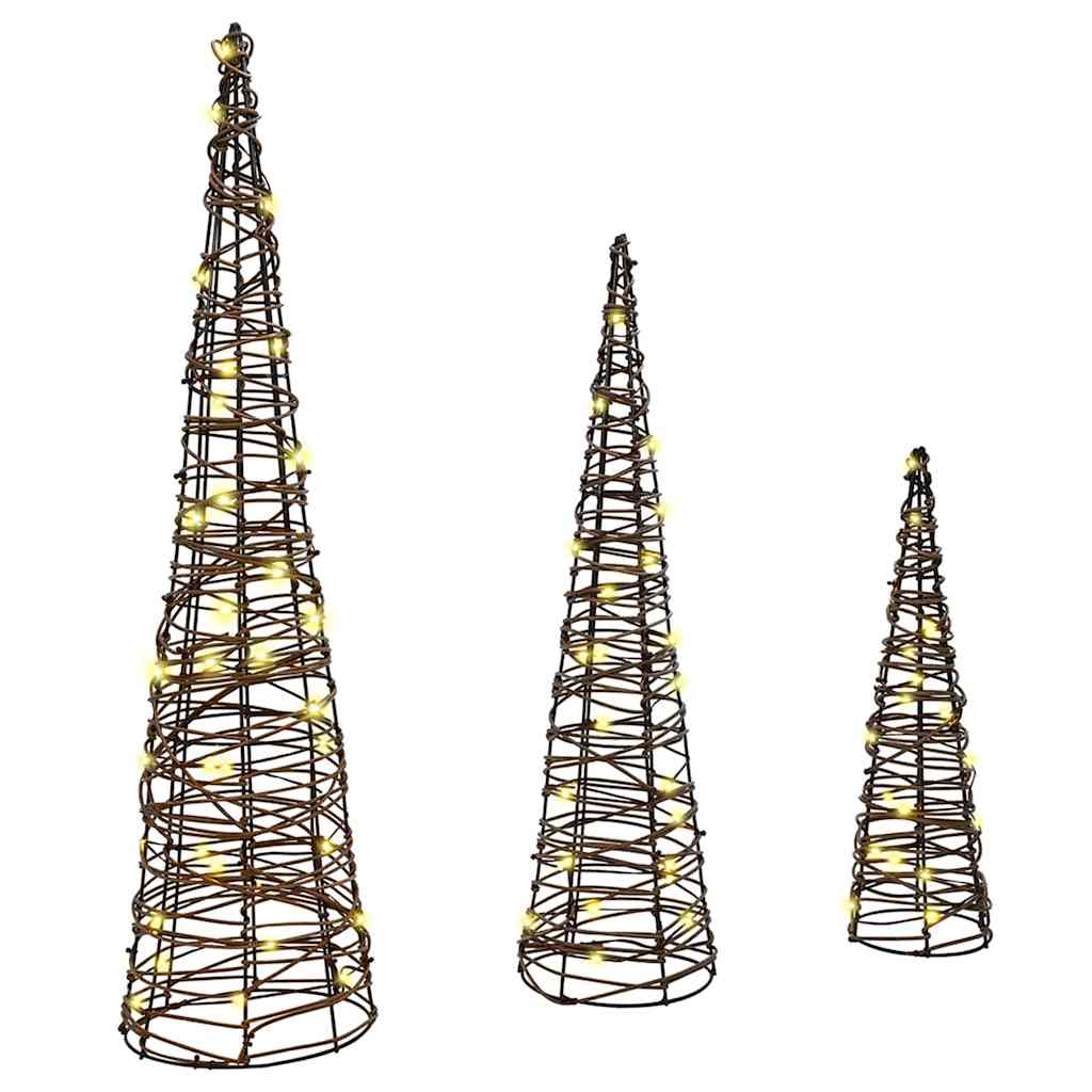 Kerstboom Met 90 Led 3 Pcs Warmwit 20 X 20 X 80 Cm Pet