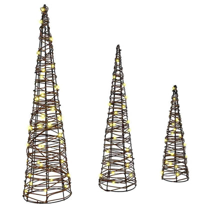 Kerstboom Met 90 Led 3 Pcs Warmwit 20 X 20 X 80 Cm Pet