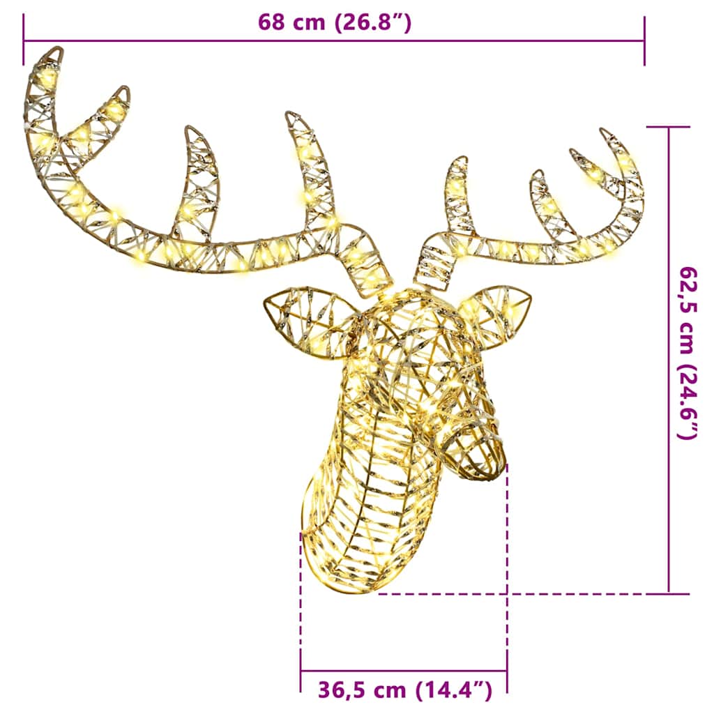 Rendier Trek Slede Warmwit 60 Cm Pet
