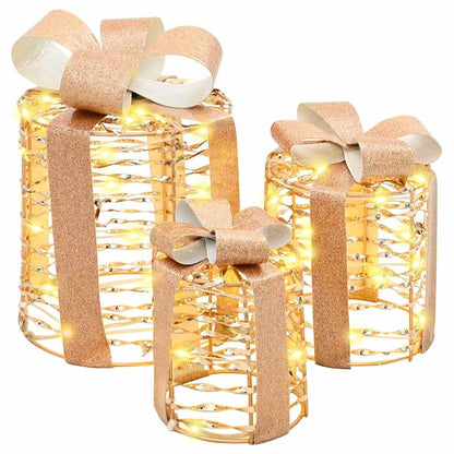 Cadeau Doos Decoratie 3 Pcs Warmwit 20 X 20 X 20 Cm