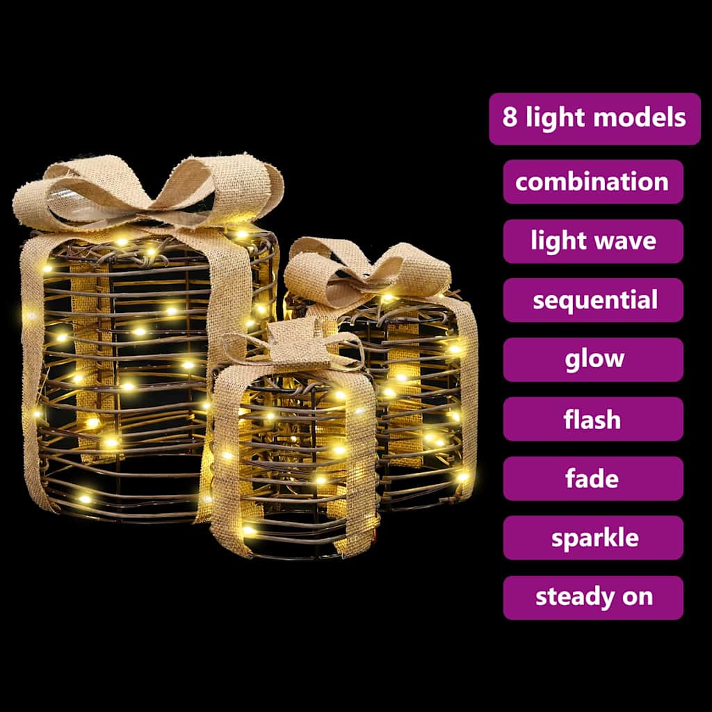 Cadeau Doos Decoratie 3 Pcs Warmwit 20 X 20 X 20 Cm