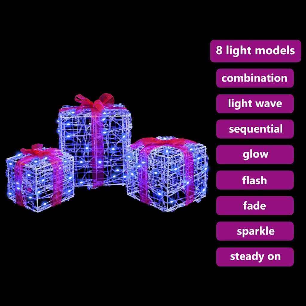 Cadeau Doos Met 60 Led 3 Pcs 20 X 20 X 20 Cm Acryl