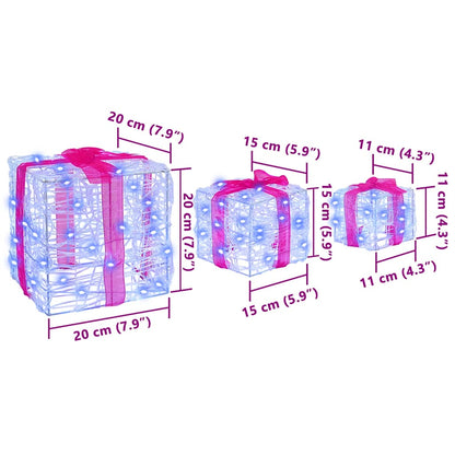 Cadeau Doos Met 60 Led 3 Pcs 20 X 20 X 20 Cm Acryl
