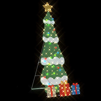 Verlichte Kerstboom Met 3 Cadeau Dozen 2D Warm Wit