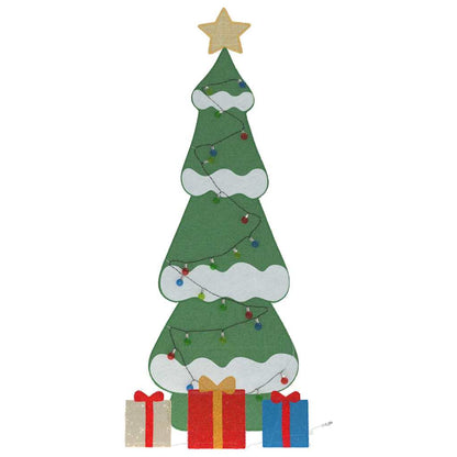 Verlichte Kerstboom Met 3 Cadeau Dozen 2D Warm Wit