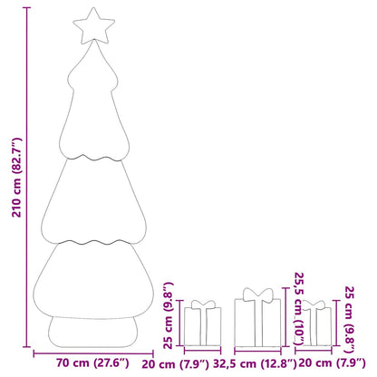 Verlichte Kerstboom Met 3 Cadeau Dozen 2D Warm Wit