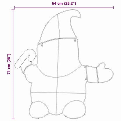 Verlichte Gnoom Warmwit 71 X 64 Cm Lurexfabric