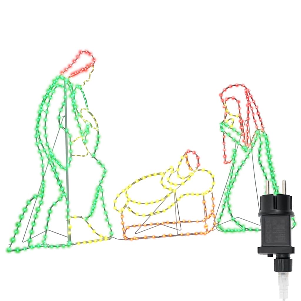 Verlichte Kerststal Met 550 Led Multikleur 112 X 72 Cm Pvc