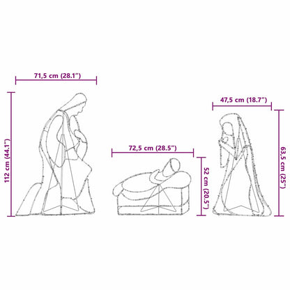 Verlichte Kerststal Met 550 Led Multikleur 112 X 72 Cm Pvc