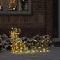 Rendier Trek Slede Met 160 Led Warmwit 30 X 12 X 54.5 Cm Pet